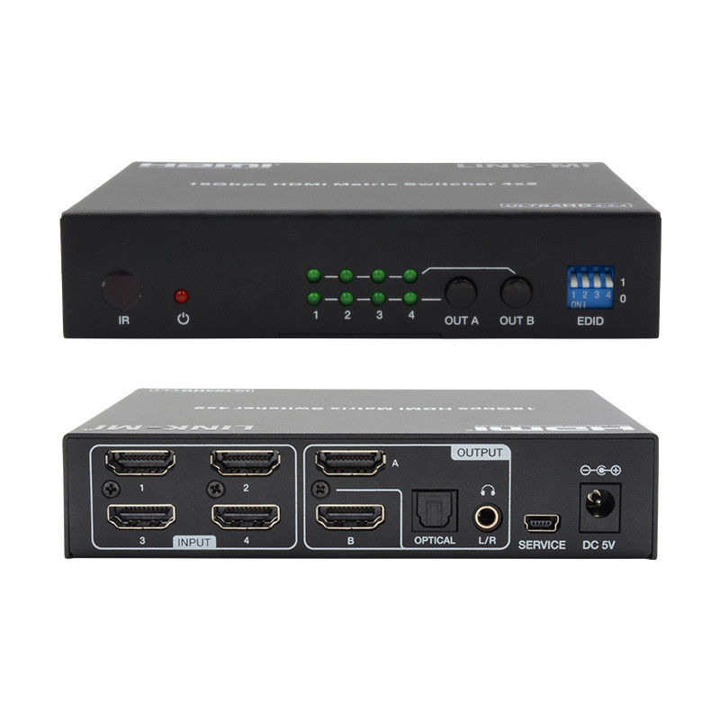4X2 HDMI Matrix Switch Hdmi Switch Audio Extractor 4K به 1080P ویدیو سوئیچ
