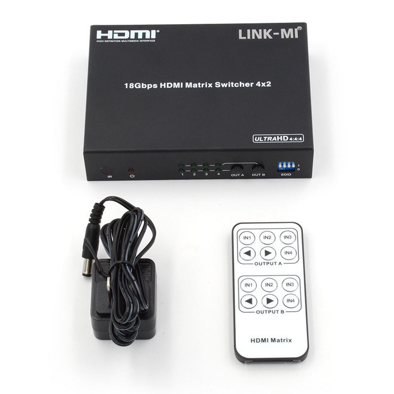 4X2 HDMI Matrix Switch Hdmi Switch Audio Extractor 4K به 1080P ویدیو سوئیچ