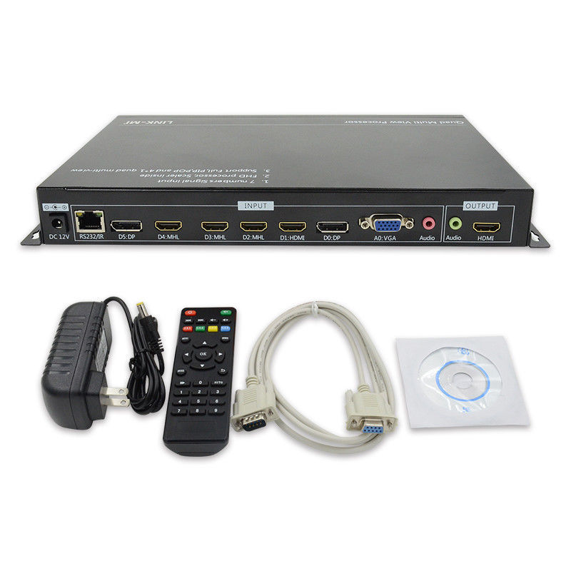 PIP POP HDMI Multi Viewer 4k 4x1 با کنترل IR از راه دور RS232 Control Center