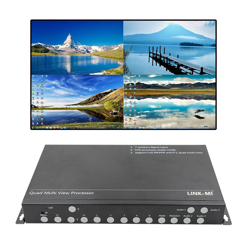 PIP POP HDMI Multi Viewer 4k 4x1 با کنترل IR از راه دور RS232 Control Center