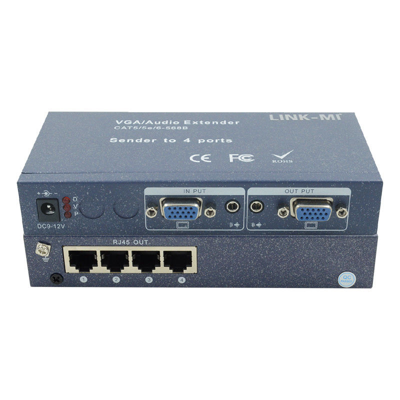 15 پین 4 پورت VGA Extender 1 تا 4 VGA Splitter 4 کانال Video UTP Extender
