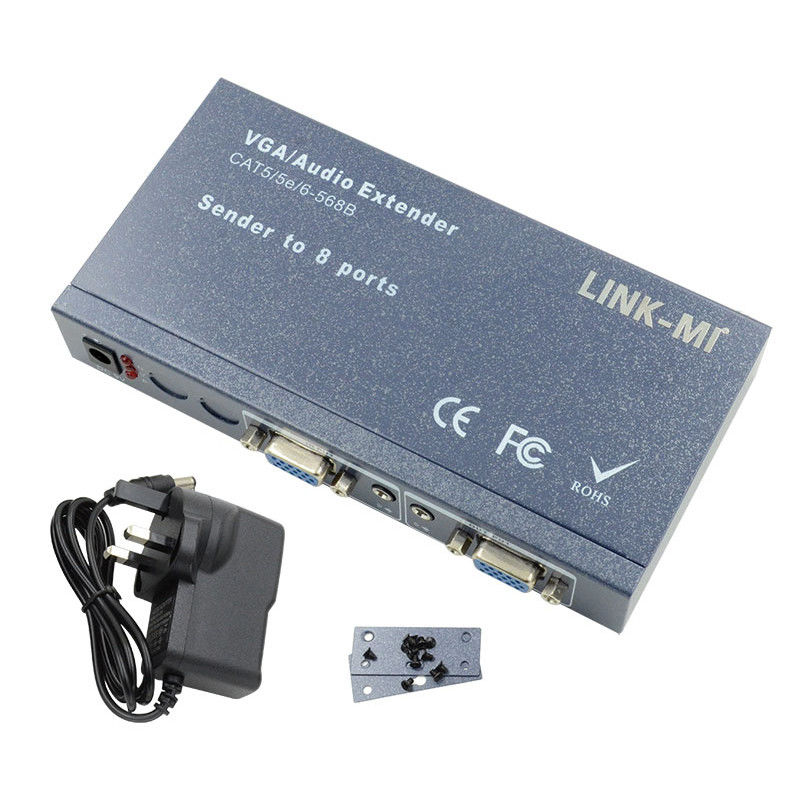 100m 200m 300m 1/8 VGA Splitter 1X8 Extender از 1 تا 8 ویدیو آدیو استندر