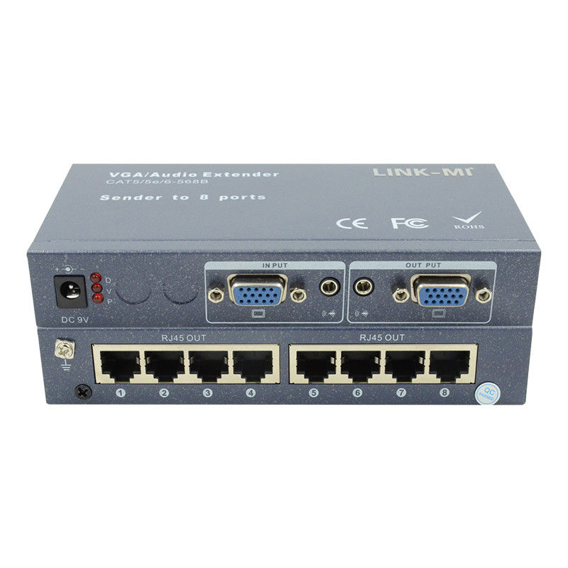 100m 200m 300m 1/8 VGA Splitter 1X8 Extender از 1 تا 8 ویدیو آدیو استندر