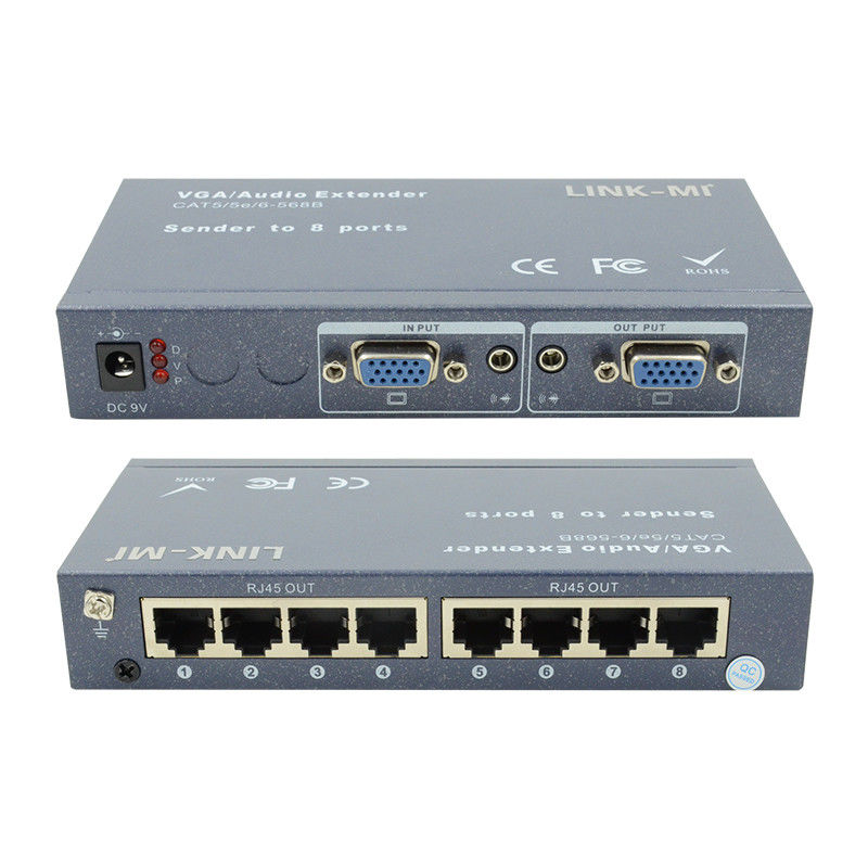100m 200m 300m 1/8 VGA Splitter 1X8 Extender از 1 تا 8 ویدیو آدیو استندر
