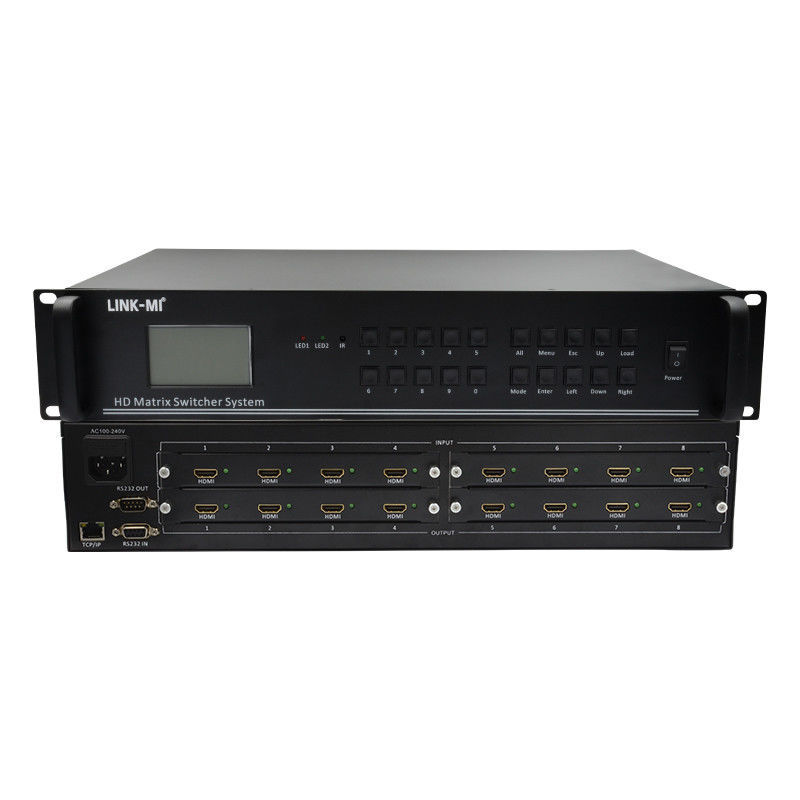 4K Video Audio Matrix 8X8 HDMI Matrix Switcher System RS232 کنترل از راه دور TCP/IP