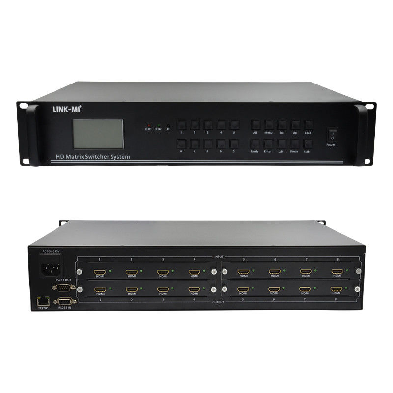 4K Video Audio Matrix 8X8 HDMI Matrix Switcher System RS232 کنترل از راه دور TCP/IP