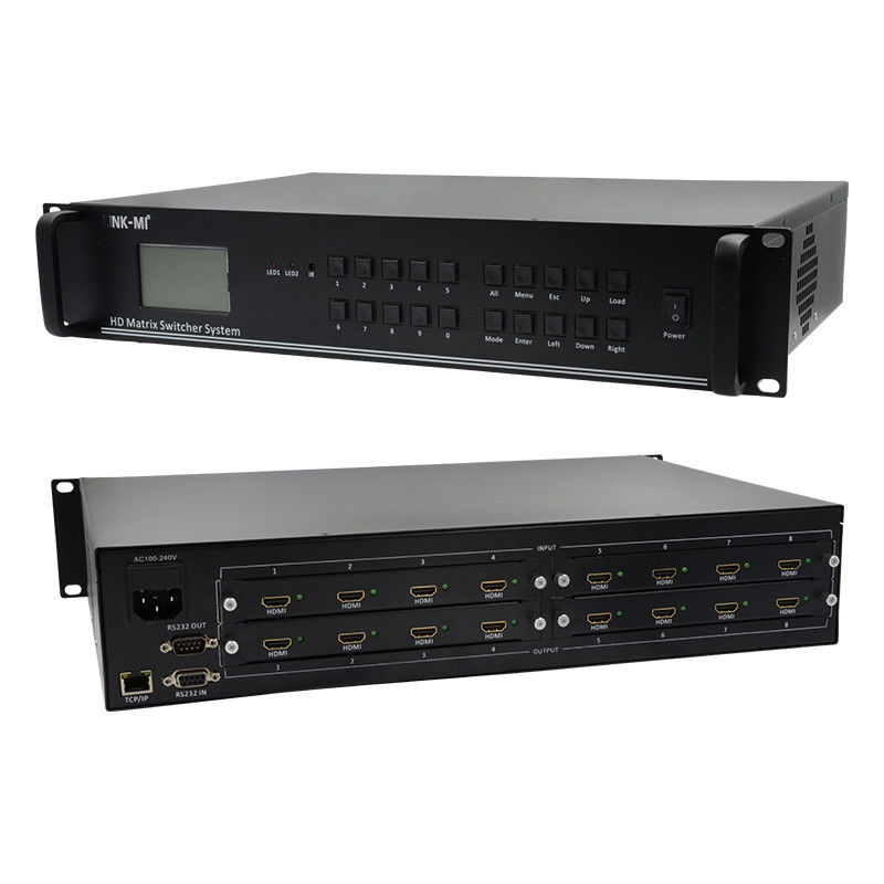 4K Video Audio Matrix 8X8 HDMI Matrix Switcher System RS232 کنترل از راه دور TCP/IP