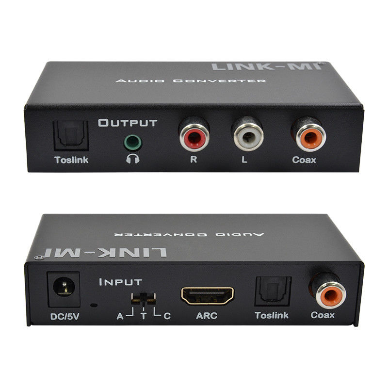 Dac Converter Digital Analog Audio Converter پشتیبانی از HDMI ARC Toslink Coax Audio دیجیتال