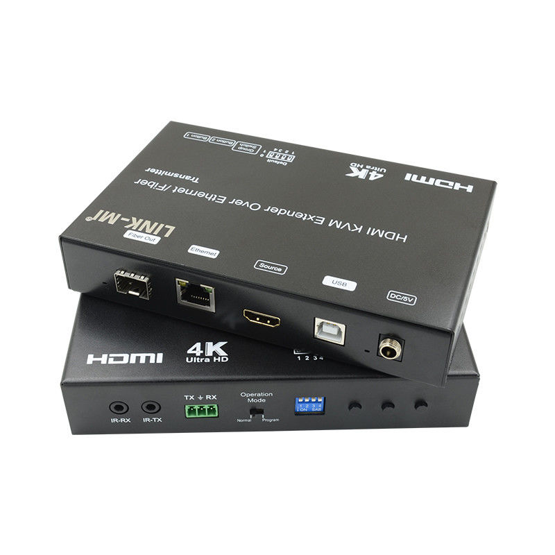 HDMI USB AV بیش از IP KVM Extender بیش از فایبر پشتیبانی POE RS232 یونیکاست چندرسانه ای