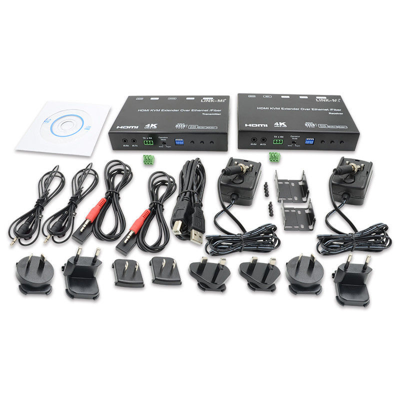 HDMI USB AV بیش از IP KVM Extender بیش از فایبر پشتیبانی POE RS232 یونیکاست چندرسانه ای