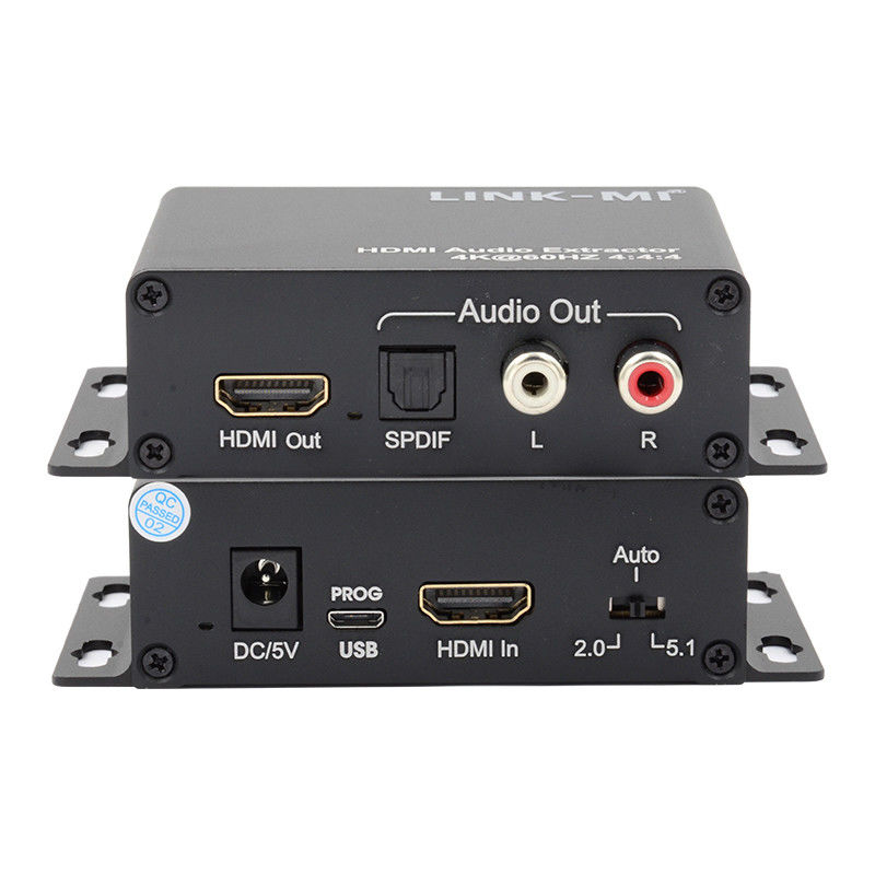 18Gbps 4K 1080P HDMI Audio Extractor پشتیبانی از EDID 3D برای گیرنده های ماهواره ای اپل تلویزیون