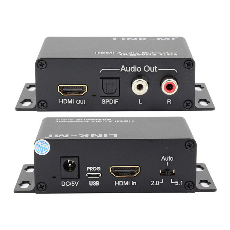 18Gbps 4K 1080P HDMI Audio Extractor پشتیبانی از EDID 3D برای گیرنده های ماهواره ای اپل تلویزیون