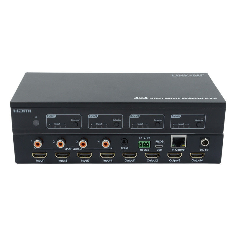 HDMI 4X4 4k Matrix Switcher 4K60Hz با SPDIF Audio AV Matrix برای 4 صفحه نمایش Ultra HD
