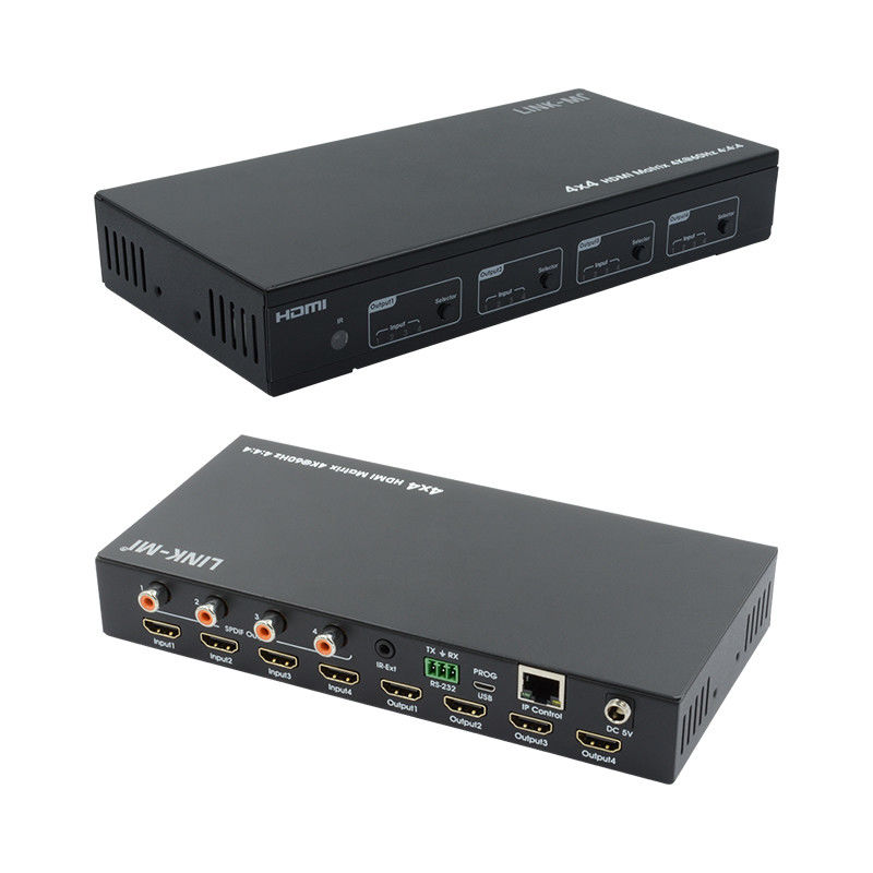 HDMI 4X4 4k Matrix Switcher 4K60Hz با SPDIF Audio AV Matrix برای 4 صفحه نمایش Ultra HD