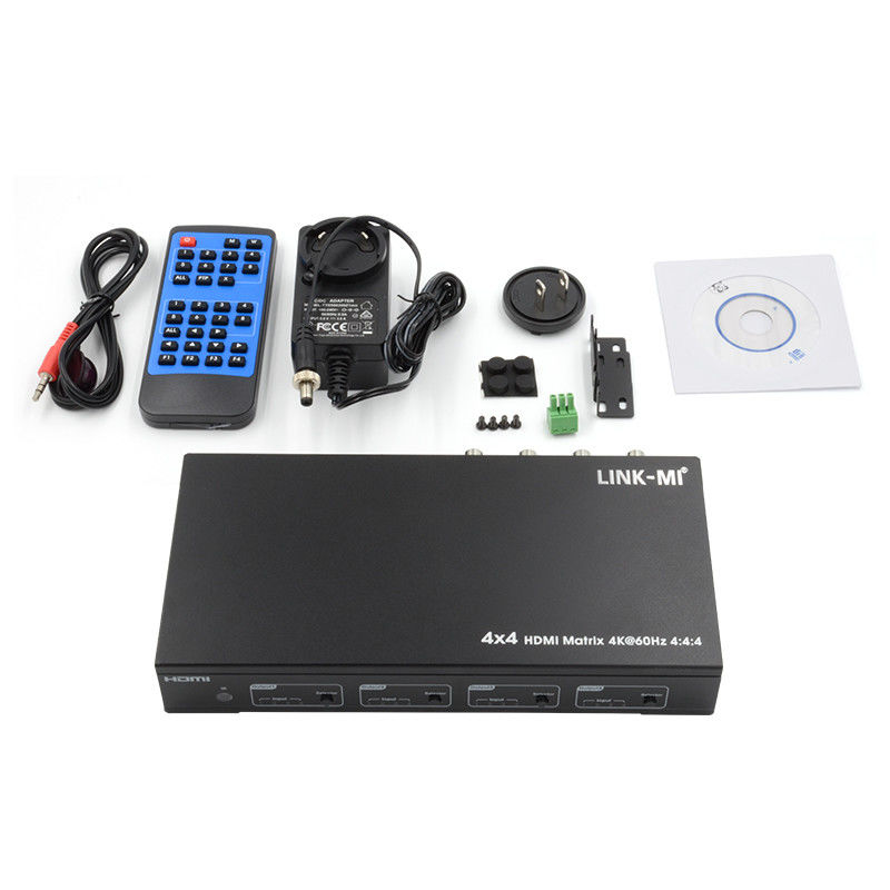 HDMI 4X4 4k Matrix Switcher 4K60Hz با SPDIF Audio AV Matrix برای 4 صفحه نمایش Ultra HD