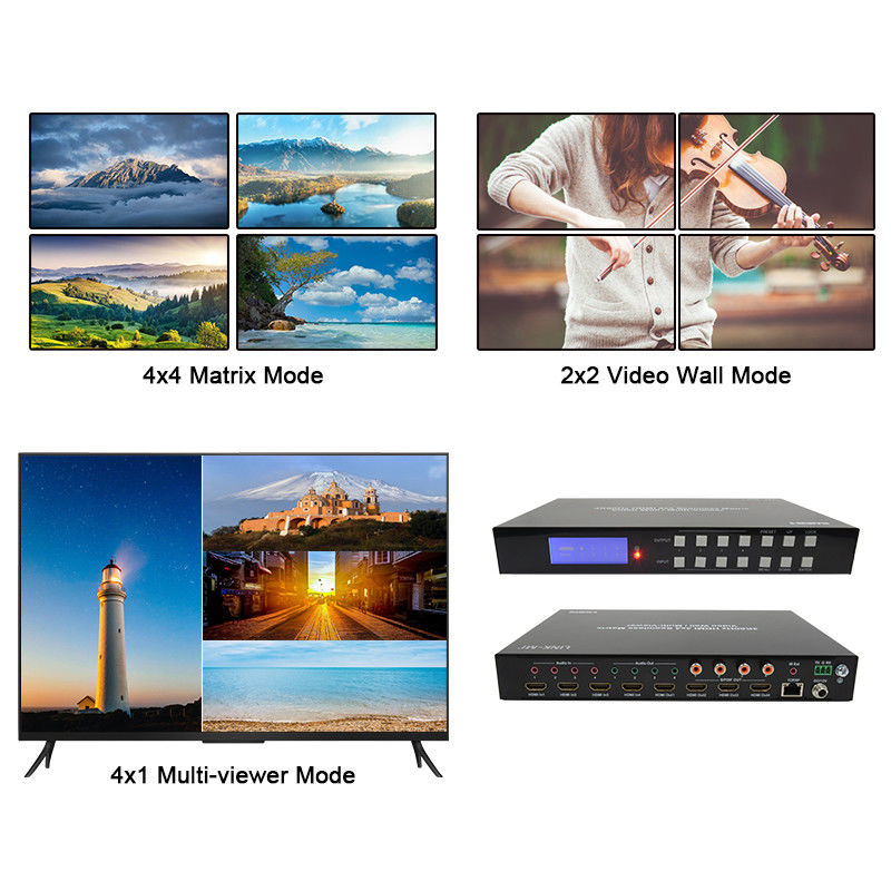 60Hz 4X4 4K Video Wall Controller 4X1 2x2 TV Wall Controller سوئیچ متریکسی بی سیم