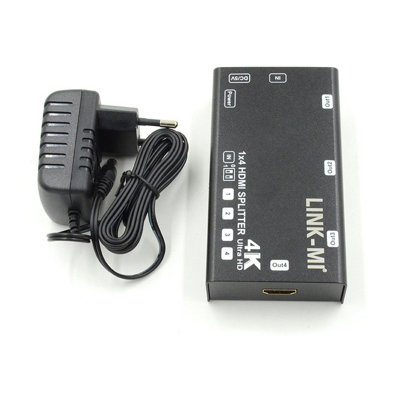 1X4 Video Splitter HDMI 4k 60Hz AV Splitter پشتیبانی از 3D EDID برای 4 تلویزیون Ultra HD
