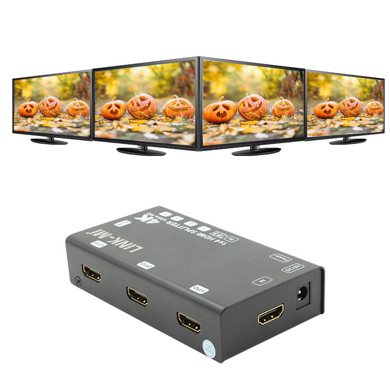 1X4 Video Splitter HDMI 4k 60Hz AV Splitter پشتیبانی از 3D EDID برای 4 تلویزیون Ultra HD