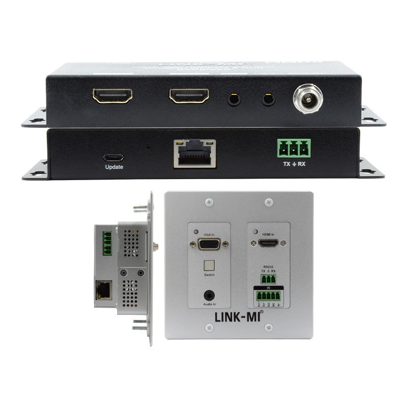 4K 40M HDBaseT HDMI+VGA Wallplate Extender دو طرفه باند گسترده IR RS232 عبور از طریق
