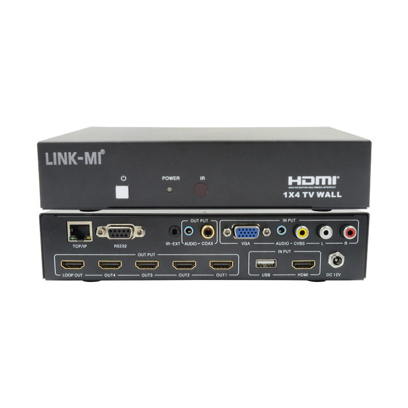 LM-TV04L HDMI 1x4 TV WALL پشتیبانی از منابع ورودی CVBS/VGA/HDMI/USB