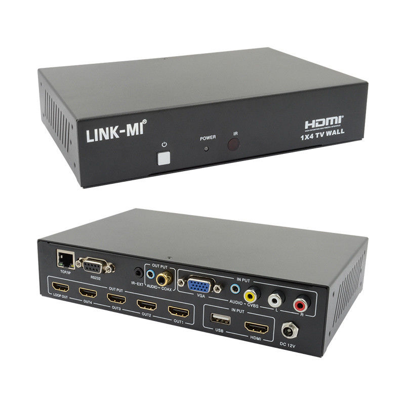 LM-TV04L HDMI 1x4 TV WALL پشتیبانی از منابع ورودی CVBS/VGA/HDMI/USB