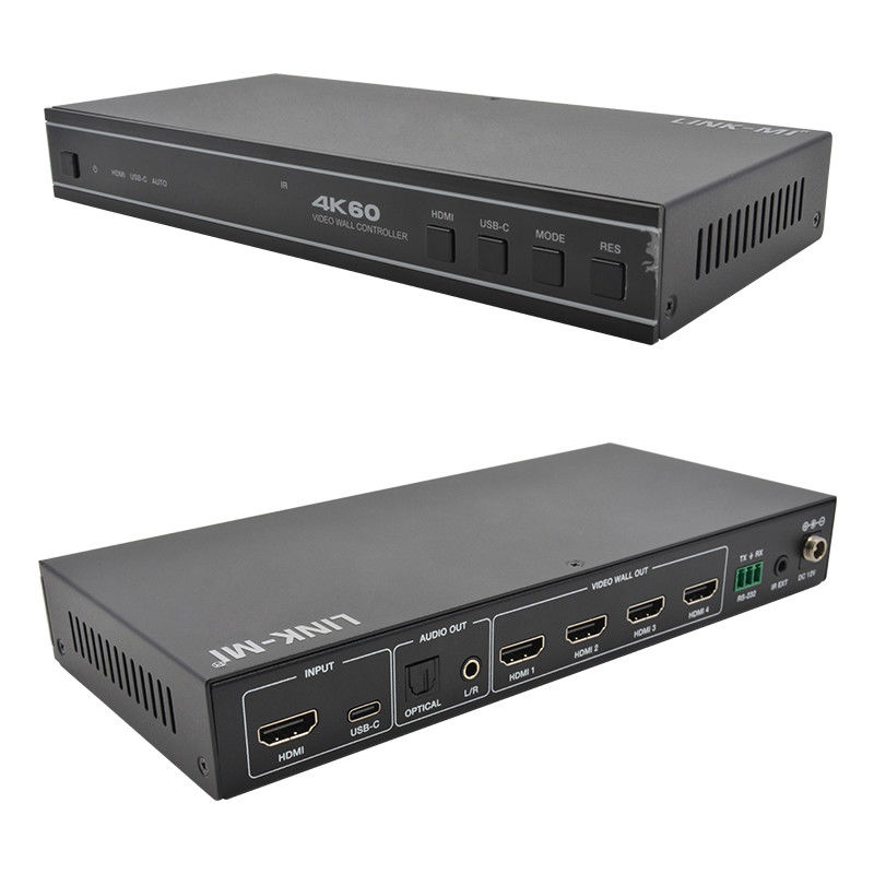 کنترل کننده دیواری ویدئویی 1X4 HDMI با USB-C Input Audio و پشتیبانی RS232