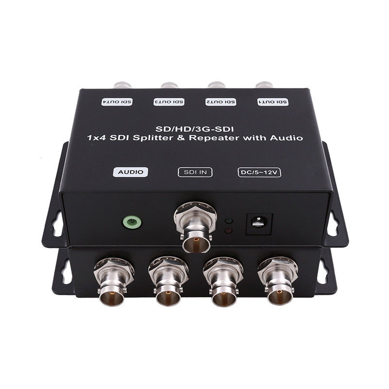 HD/SD-SDI 1 تا 4 پخش تقویت کننده تکرار کننده با صوتی 75 اوم مقاومت خروجی