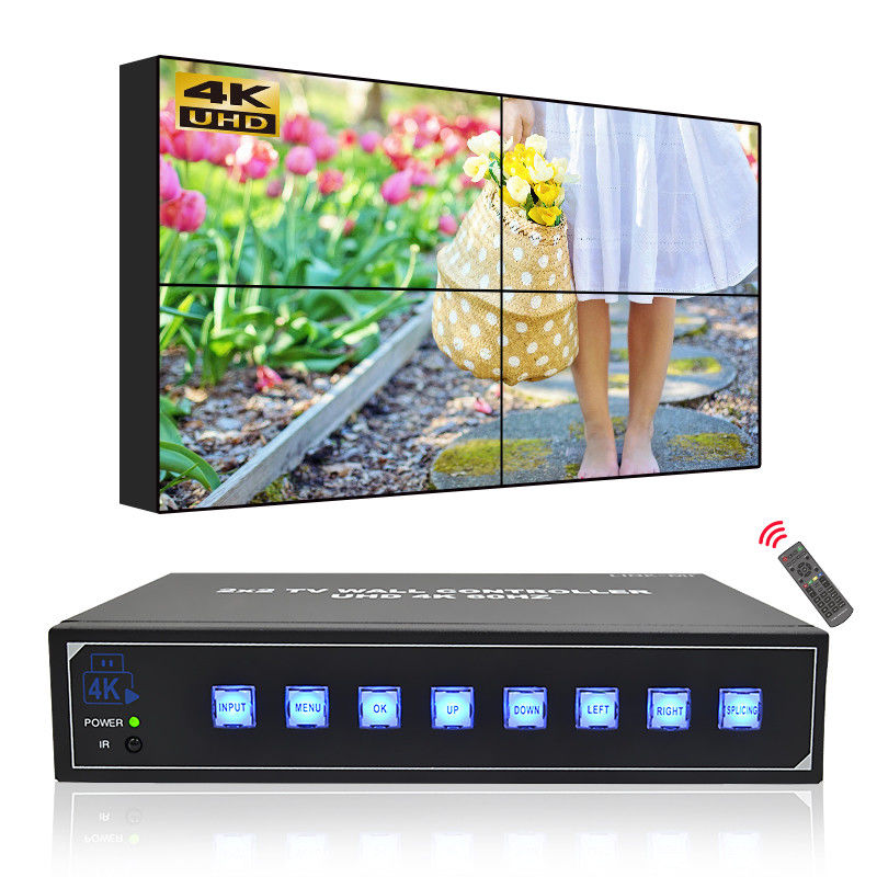 4K HDMI Video Wall Controller پشتیبانی از USB Auto Play 2X2 پردازنده دیوار ویدیو 1X2 1X3 1X4 دیوار تلویزیون