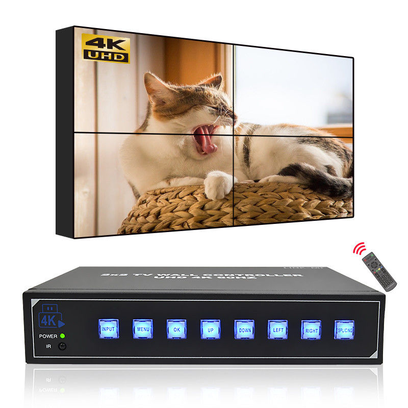 4K 2X2 Video Wall Controller برای اتاق کنترل 1X4 Video Wall Display 3.5mm خروجی صوتی