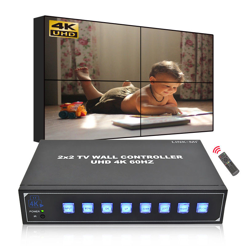 4 تلویزیون پردازنده دیواری ویدیویی 4K پشتیبانی از چرخش 180 درجه حداکثر 3840 * 2160 رزولوشن ورودی 60 هرتز