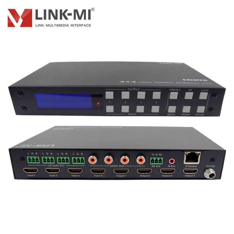 4K 4x4 HDMI ماتریس HDMI 2.0b ماتریس با HDCP 2.2 و DCI-P3/Rec.2020 پشتیبانی از فضای رنگی